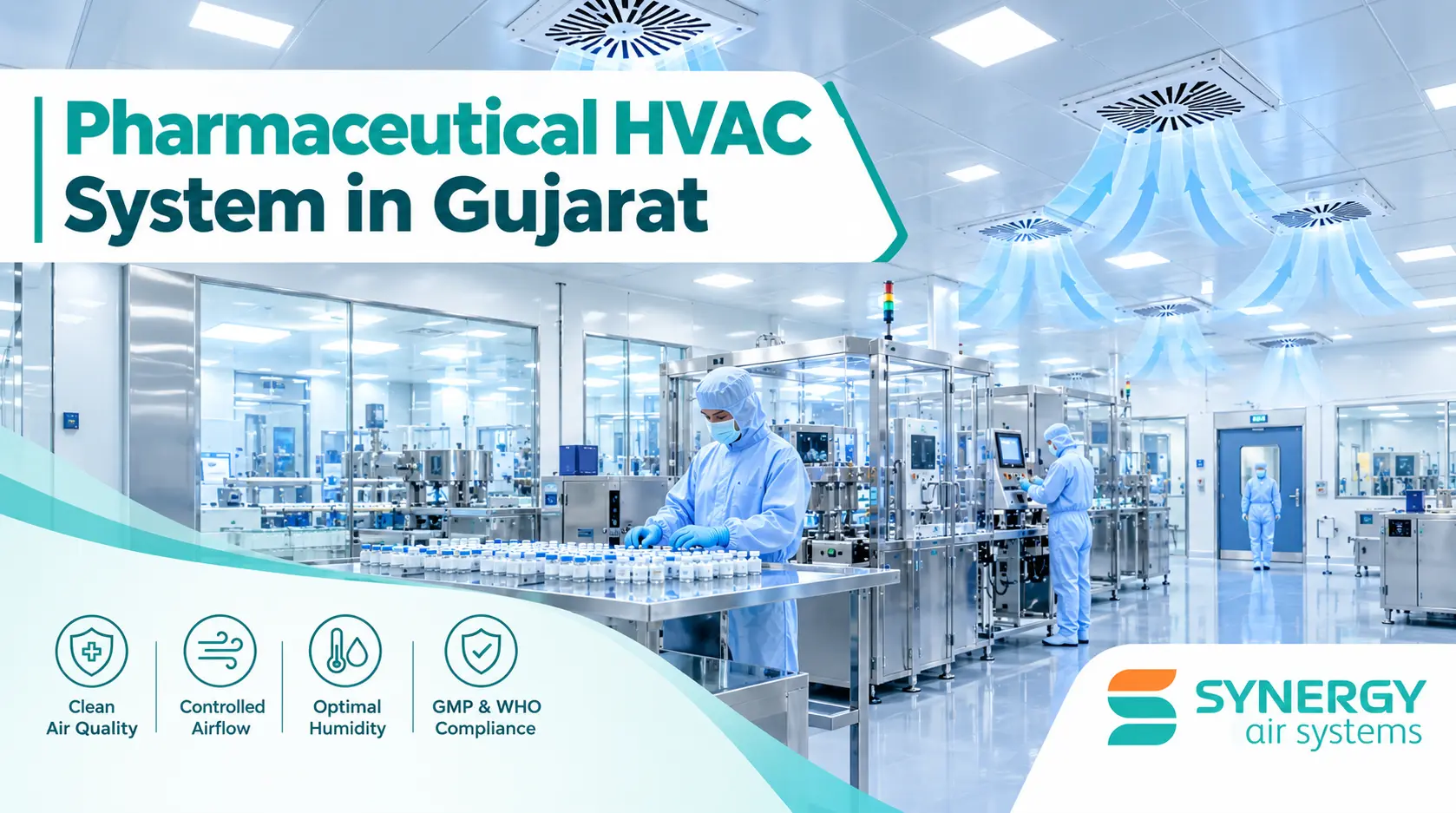 Pharmaceutical HVAC system Gujarat cleanroom with HEPA filtration